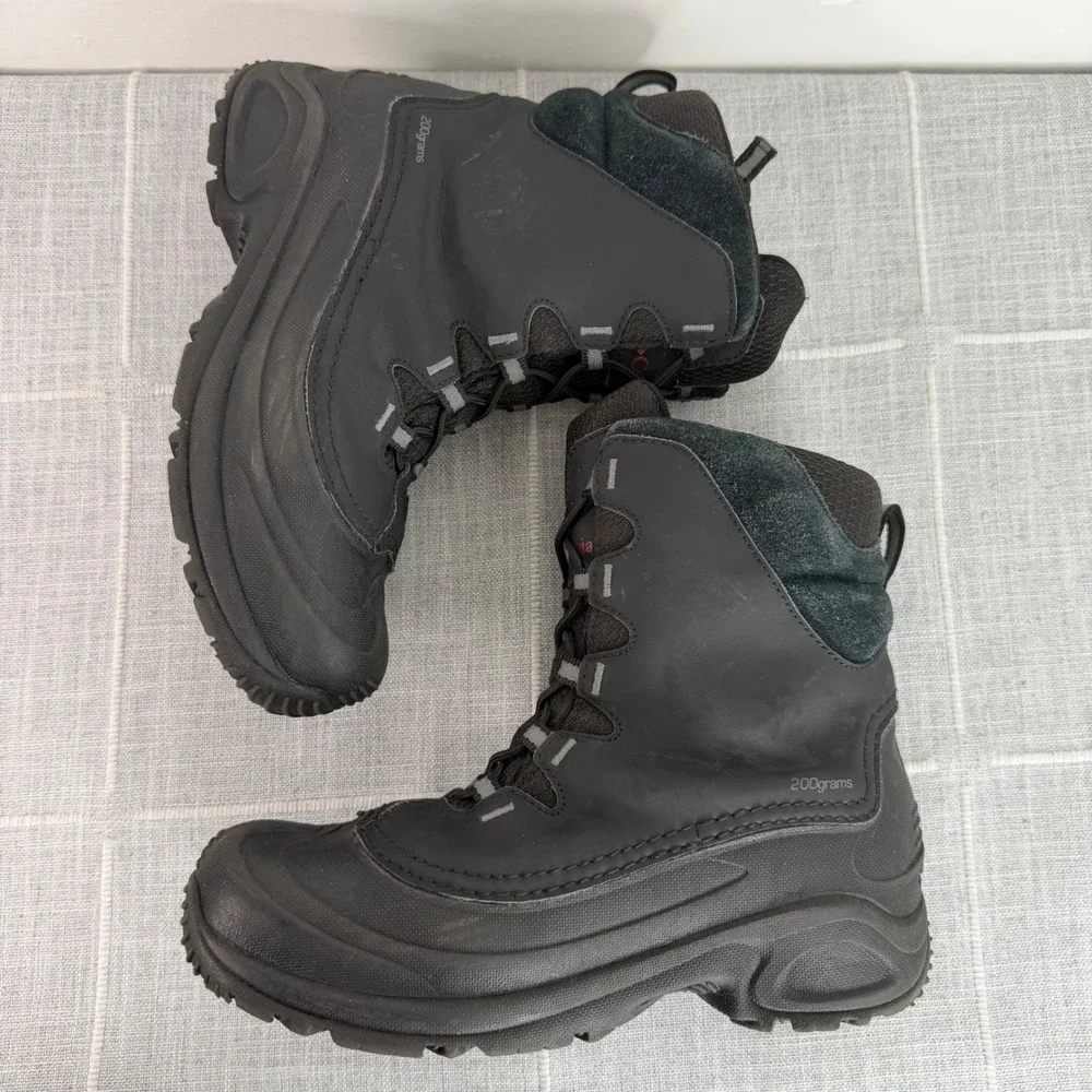 Columbia Bugaboot YOUTH Size 6 Black‎ 200g Suede Winter Boots
